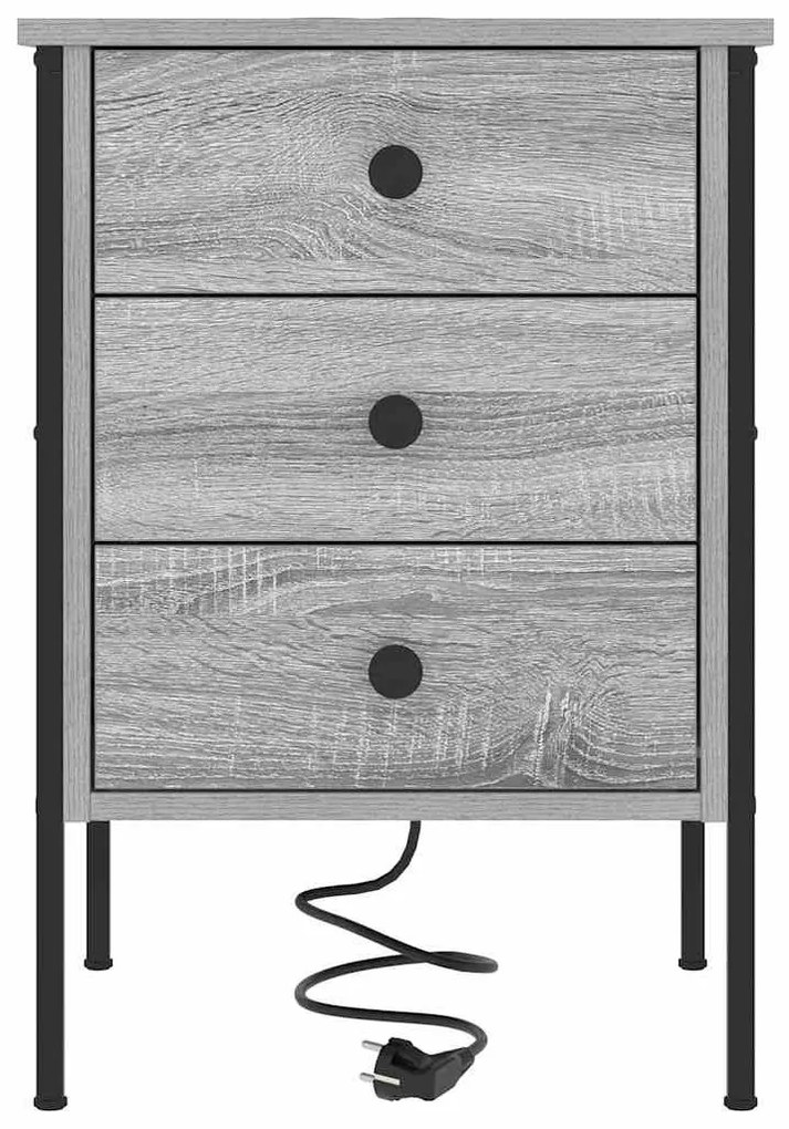 vidaXL Κομοδίνο Γκρι sonoma 42 x 41 x 61 εκ Επεξεργασμένο ξύλο
