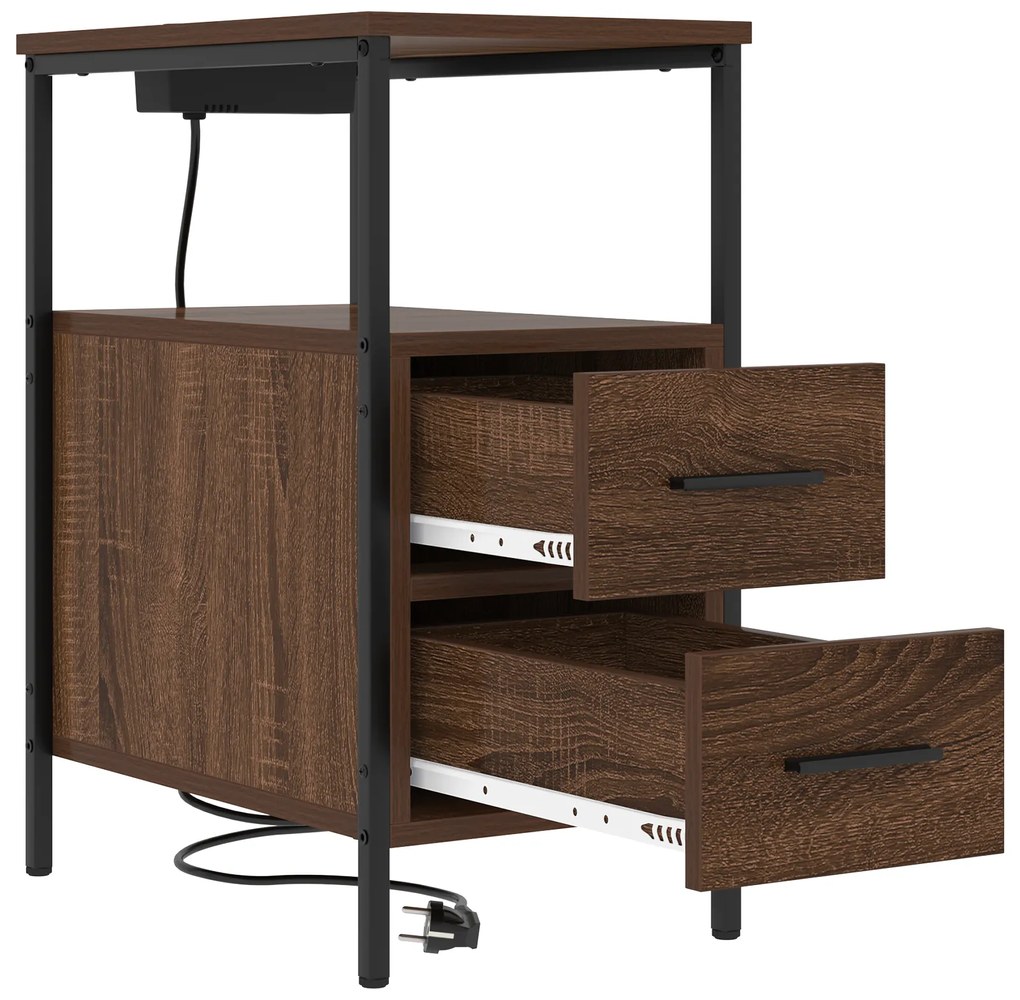 vidaXL Κουτιά Κρεβατοκάμαρας 2 pcs Καφέ δρυς 30 x 48 x 61 εκ