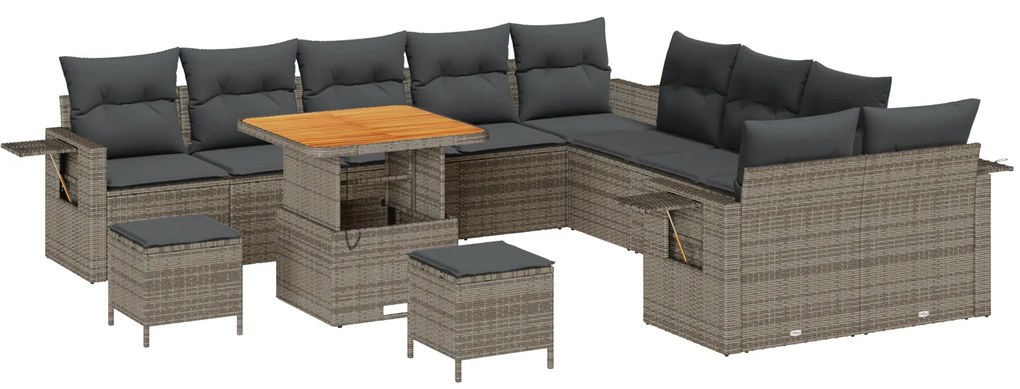 vidaXL Σετ Καναπέ Κήπου 13 pcs Γκρι συνθετικό ρατάν