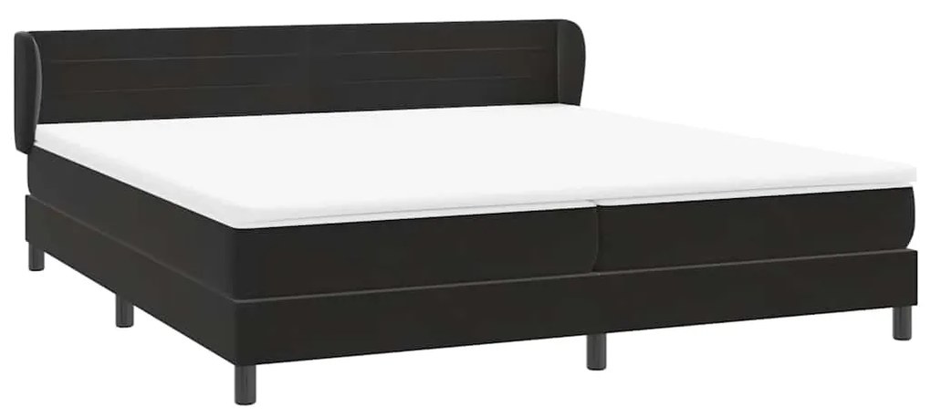 vidaXL Κρεβάτι Box Spring με στρώματα Μαύρο 180x220 cm Βελούδινο