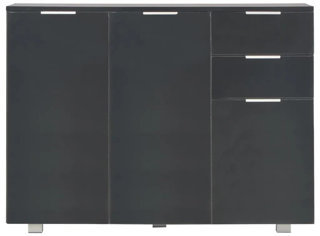 vidaXL Μπουφές Γυαλιστερός Μαύρος 107x35x80,5 εκ.