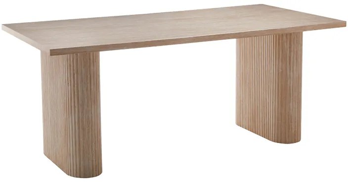 Τραπέζι Loozir pakoworld mdf σε λευκή όψη τραβερτίνας 180x90x75εκ