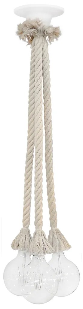 Φωτιστικό Οροφής Τρίφωτο Heronia Macrame 31-1076 Rope/White