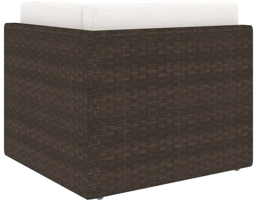 vidaXL Σαλόνι Κήπου 5 Τεμαχίων Καφέ από Συνθετικό Ρατάν με Μαξιλάρια