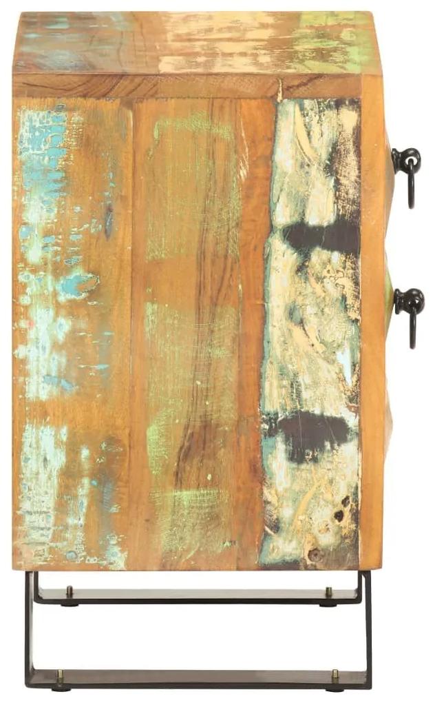 Κομοδίνο 40 x 30 x 50 εκ. από Μασίφ Ανακυκλωμένο Ξύλο - Πολύχρωμο