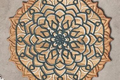 Intra απο ξύλο plywood 3mm-4mm πάχος Τρισδιάστατη Mandala Δίασταση 30x30 cm INTRAFABR-45867532
