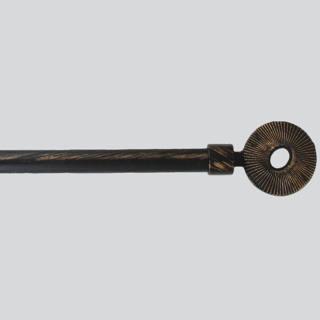 Κουρτινόξυλο Φ19mm Μονό Επεκτεινόμενο 120-210cm Με Άκρα L-N Etnika Black/Gold 7887812094