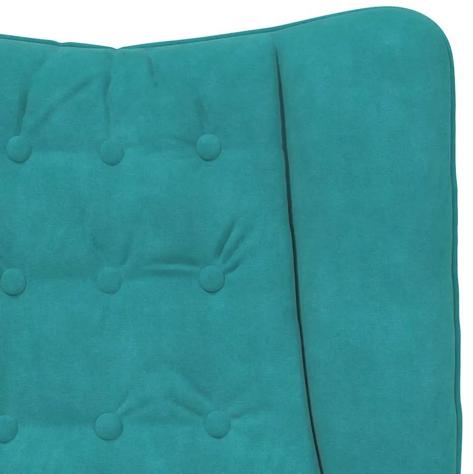 vidaXL Πολυθρόνα Τιρκουάζ 63 x 67 x 94 εκ. Βελούδο