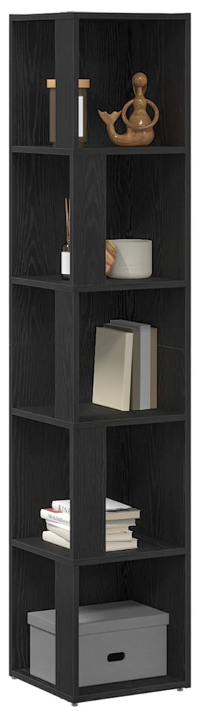 vidaXL Γωνιακή Ντουλάπα Μαύρη Δρυ 33x33x164,5 εκ. Ξύλο Επεξεργασμένο