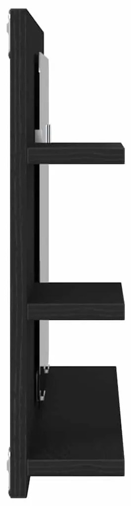 vidaXL Ντουλάπι Καθρέφτη Μπάνιου Μαύρο Δρυς 90x11x45 εκ. από Τεχνητό Ξύλο