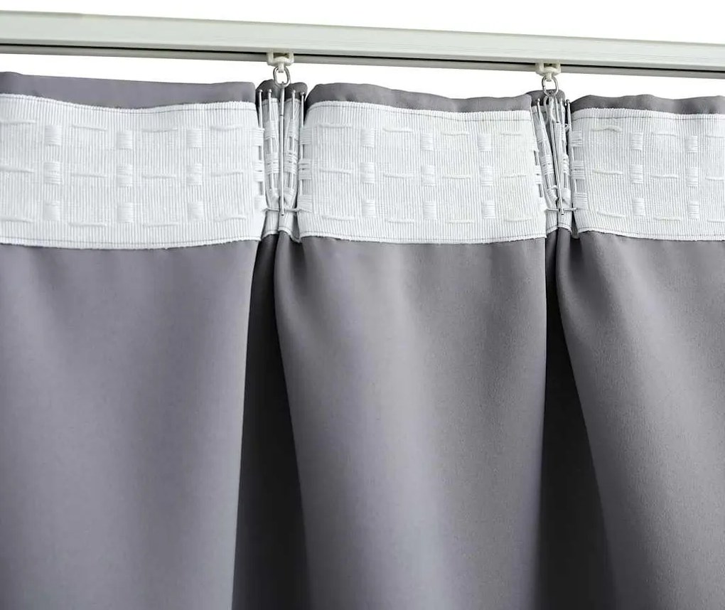 vidaXL Κουρτίνες Συσκότισης με Γάντζους 2 τεμ. Γκρι 140 x 175 εκ.