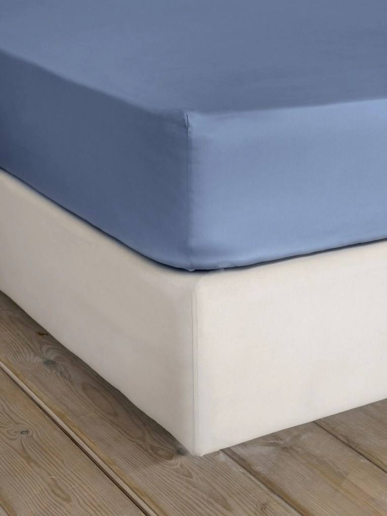 Σεντόνι Υπέρδιπλο με Λάστιχο Superior Satin - Shadow Blue - Nima Home