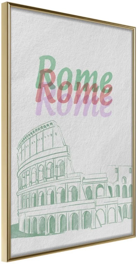 Αφίσα - Pastel Rome - 20x30 - Χρυσό - Χωρίς πασπαρτού