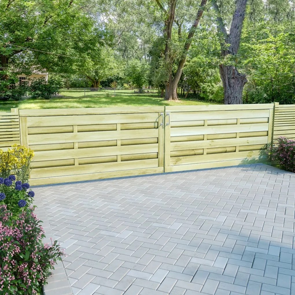 vidaXL Πόρτες Φράχτη 2 τεμ. Πράσινες 150x75 εκ. Εμποτ.Ξύλο Πεύκου
