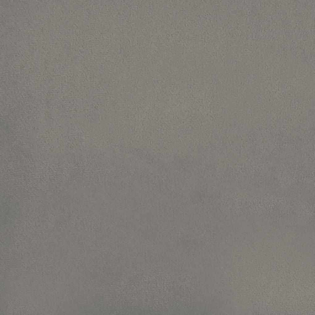 Κρεβάτι Boxspring με Στρώμα Ανοιχτό Γκρι 140x190 εκ. Βελούδινο - Γκρι