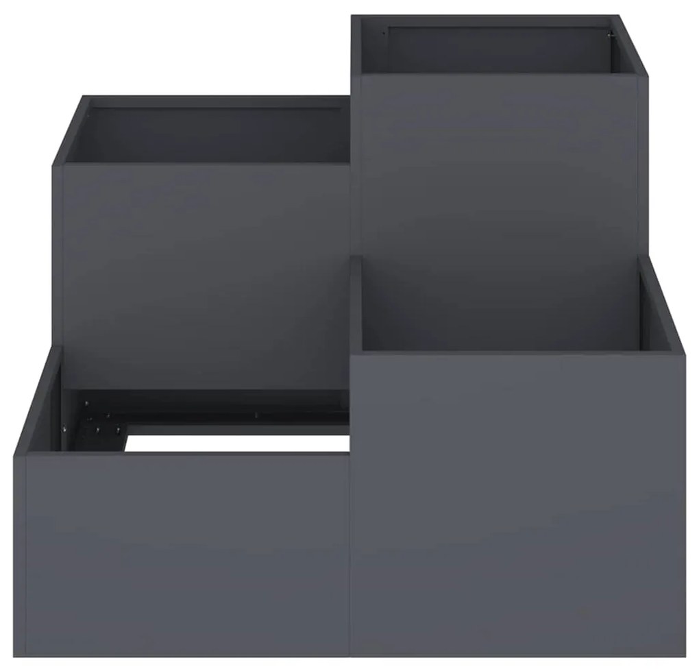 vidaXL Γλάστρα για Κήπο 100 x 100 x 60 εκ. Ανθρακί, Ατσάλι