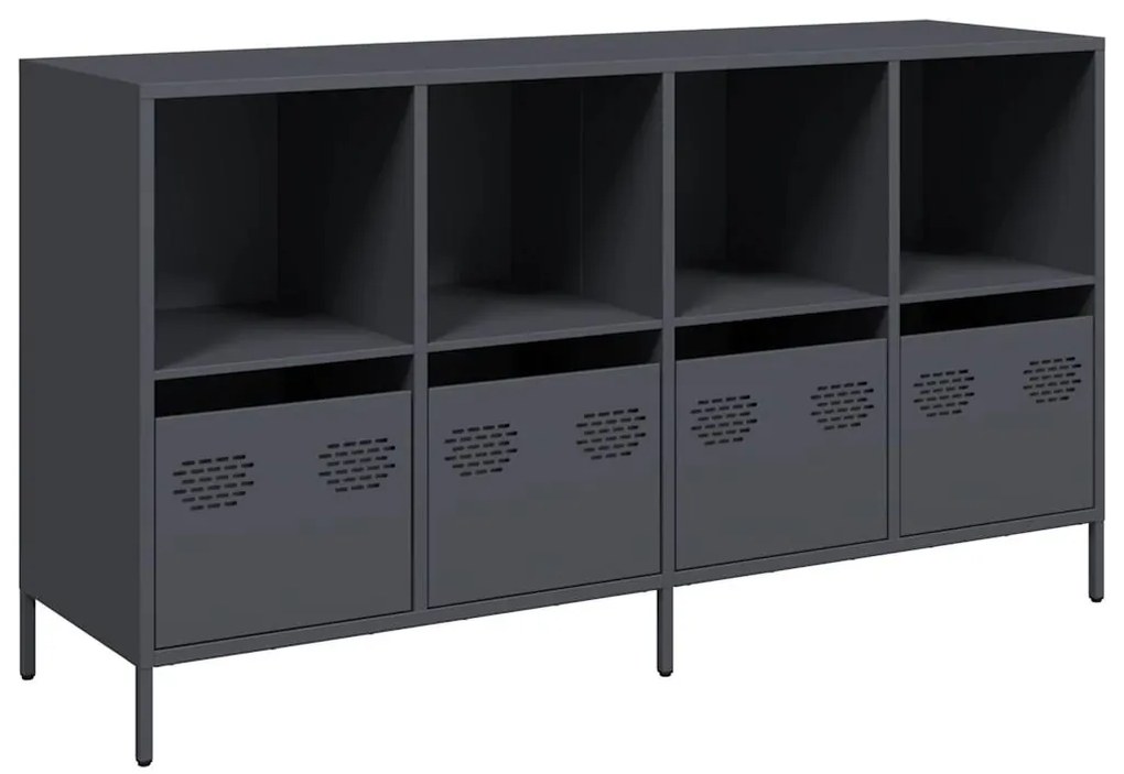 Ντουλάπι Ανθρακί 135x39x73,5 εκ. από Χάλυβα Ψυχρής Έλασης - Ανθρακί