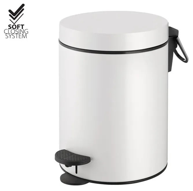 Χαρτοδοχείο 5lt  Χρώμα White Mat Soft Closιng Sanco Waste Bins 90680-M101