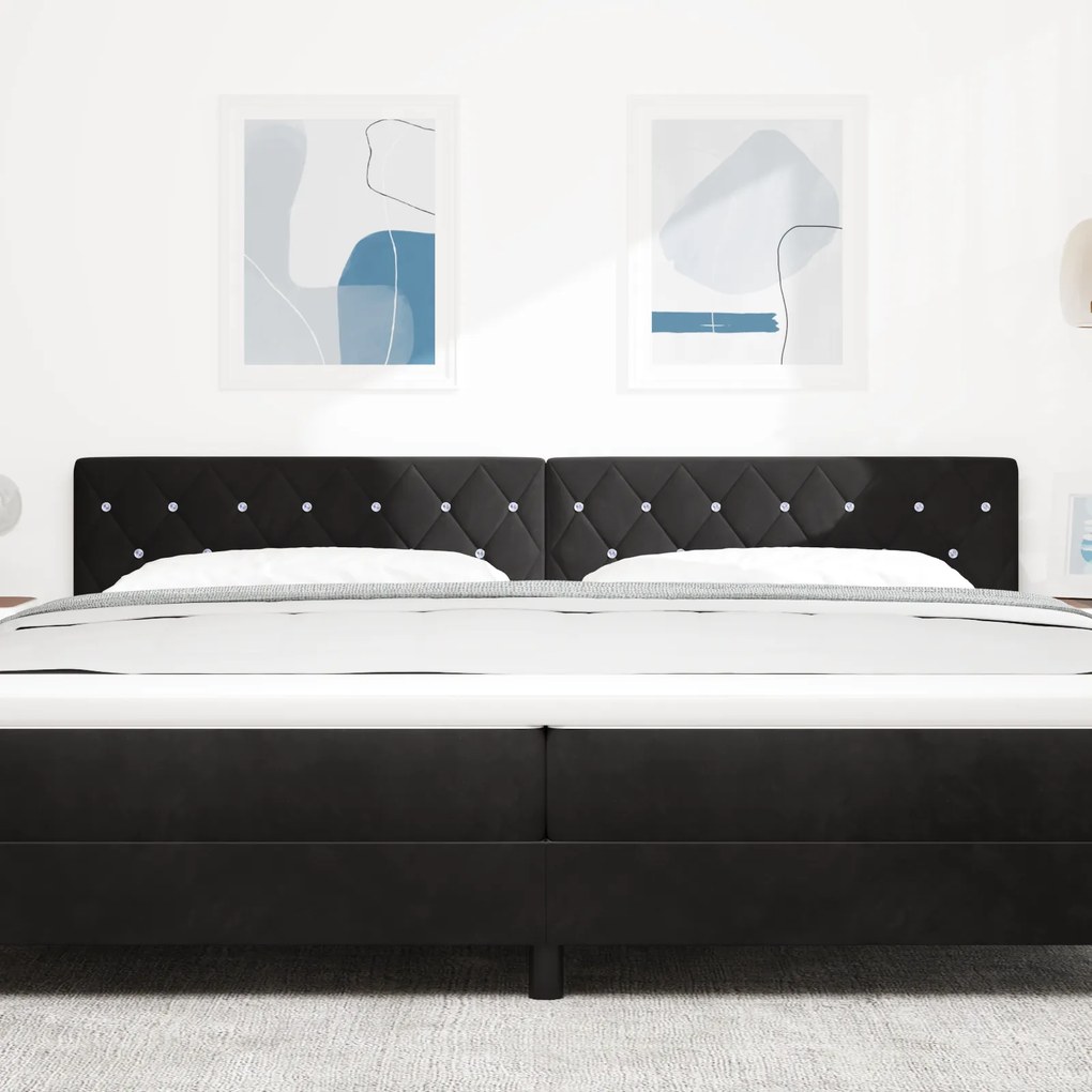 vidaXL LED Κεφαλάρι με Κρύσταλλο και Μαύρο Βελούδο 100εκ