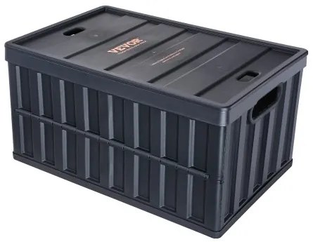VEVOR Collapsible Storage Bins with Lids, 65L 3 Packs, Folding Plastic Stackable Utility Crates with Handles, Large Heavy Duty Containers for Clothes, Toys, Books, Snack, Shoes, and Grocery Organizing