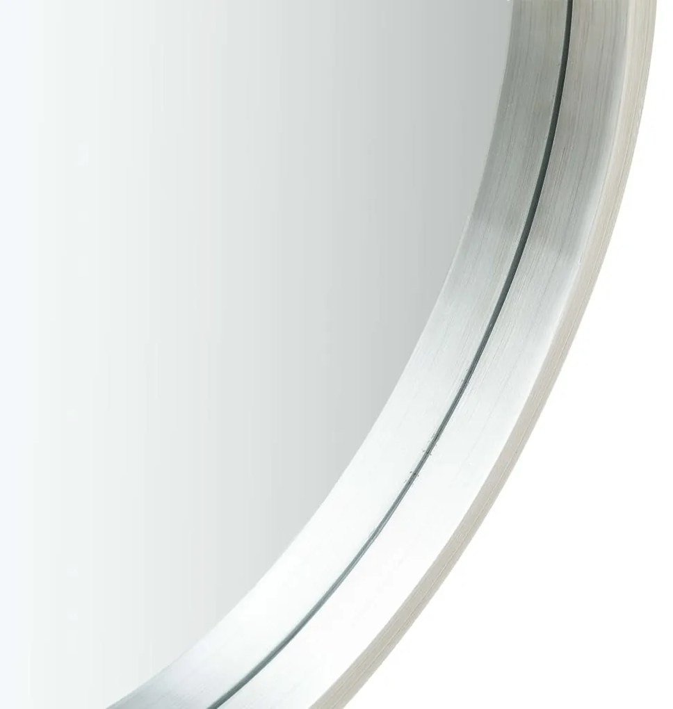 vidaXL Καθρέφτης Τοίχου με Λουρί Ασημί 50 εκ.