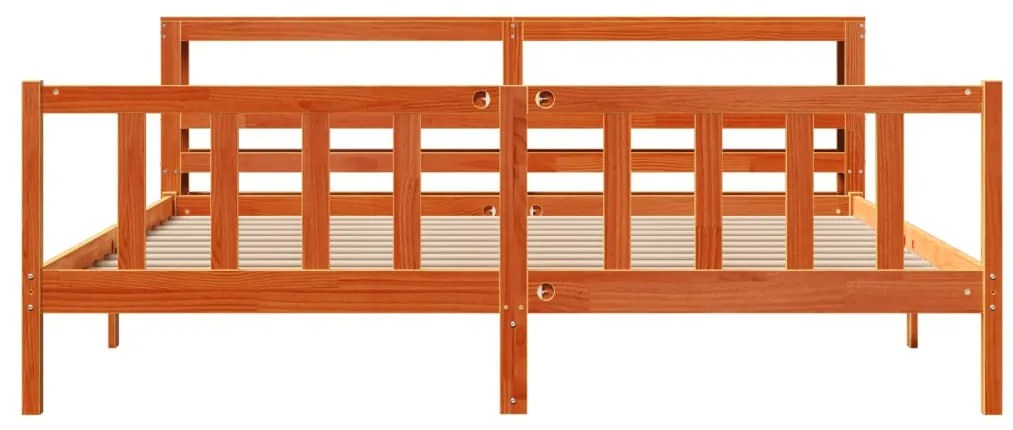 vidaXL Πλαίσιο Κρεβατιού με Κεφαλάρι 180x200 εκ Μασίφ Ξύλο Πεύκου