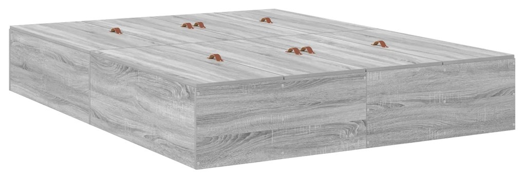 vidaXL Κρεβάτι Αποθήκευσης Γκρι Σονομα 140x200 εκ