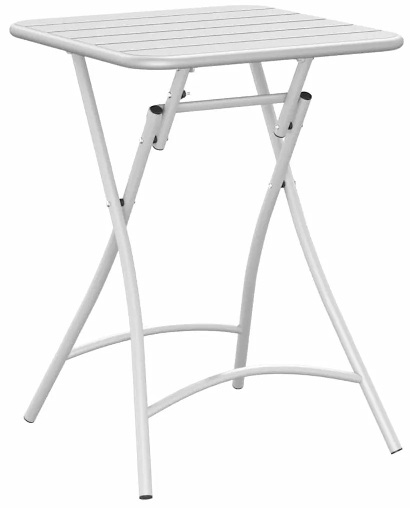 vidaXL Πτυσσόμενο Τραπέζι Κήπου Λευκό 55 x 55 x 73 εκ. Χάλυβας