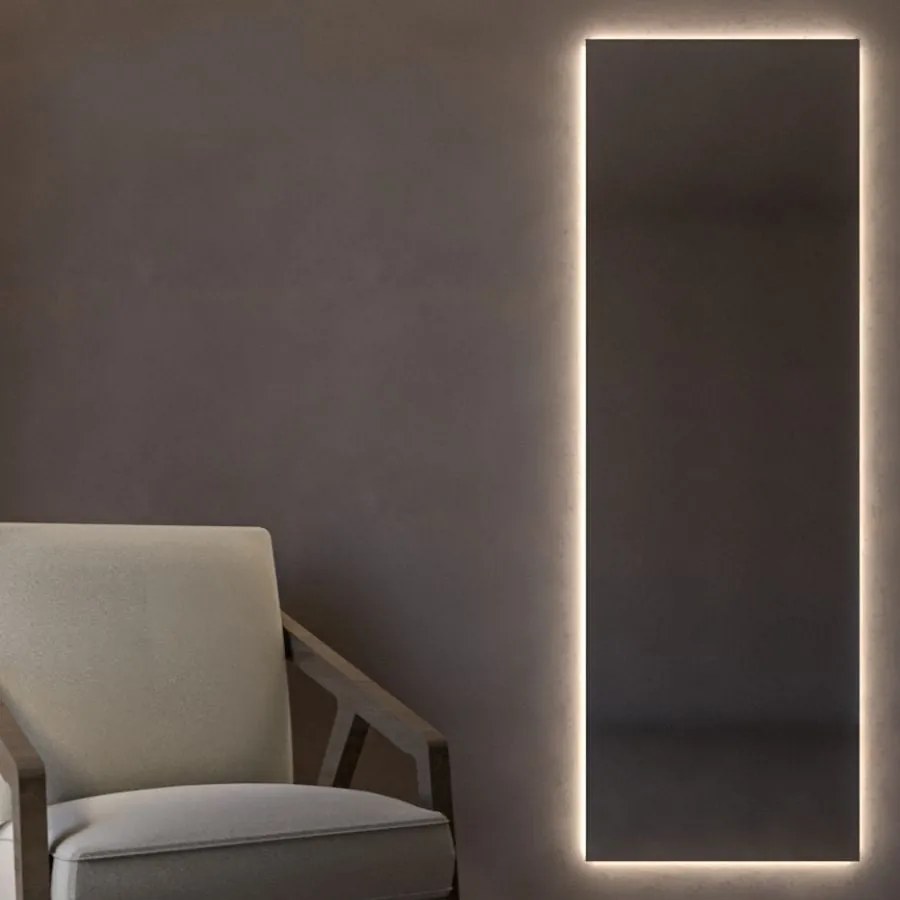 Καθρέπτης τοίχου 5mm Square Project Mirrors 45x180 με Led φωτισμό Διακόπτης Αφής: Ναι