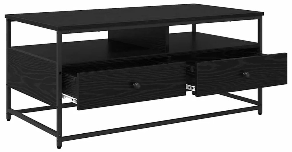 vidaXL Τραπεζάκι σαλονιού με συρτάρι Μαύρη Οξυά 100 x 51 x 45 cm