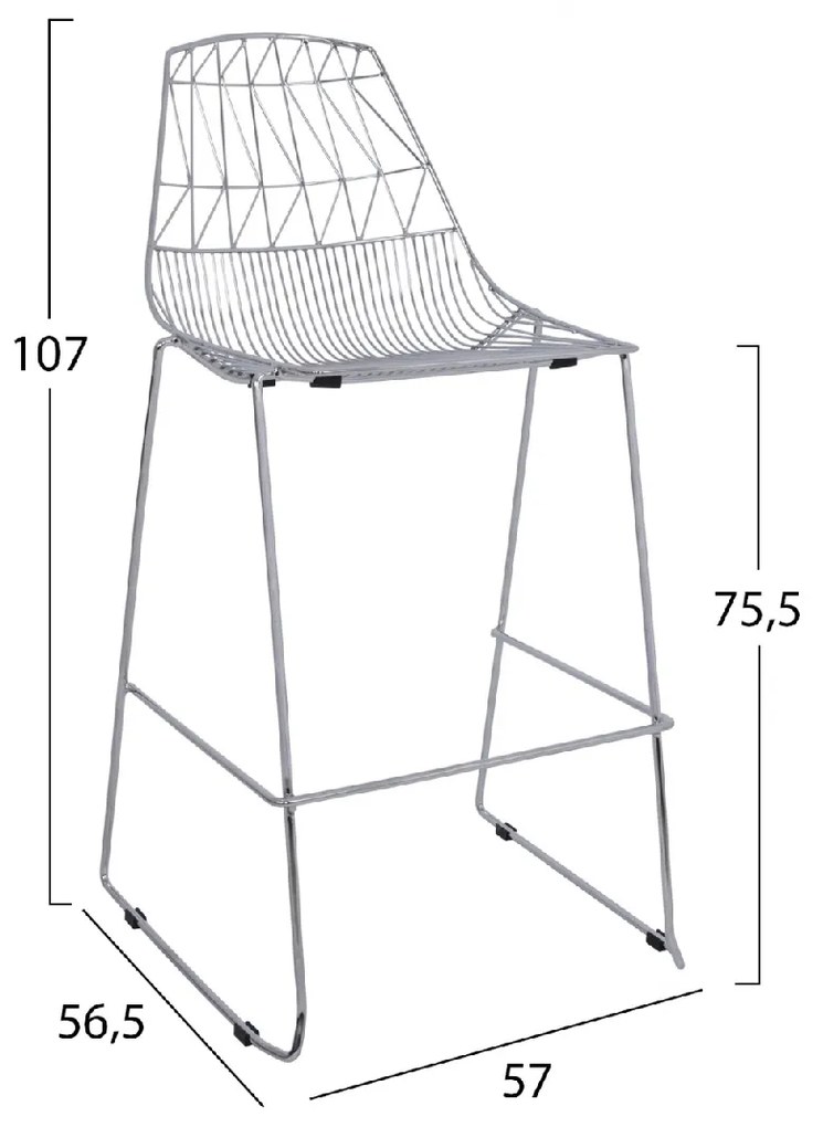 ΣΚΑΜΠΩ BAR ΜΕΤΑΛΛΙΚΟ HM5465.100 LUX ΧΡΩΜΙΟΥ 57x56,5x107 εκ.