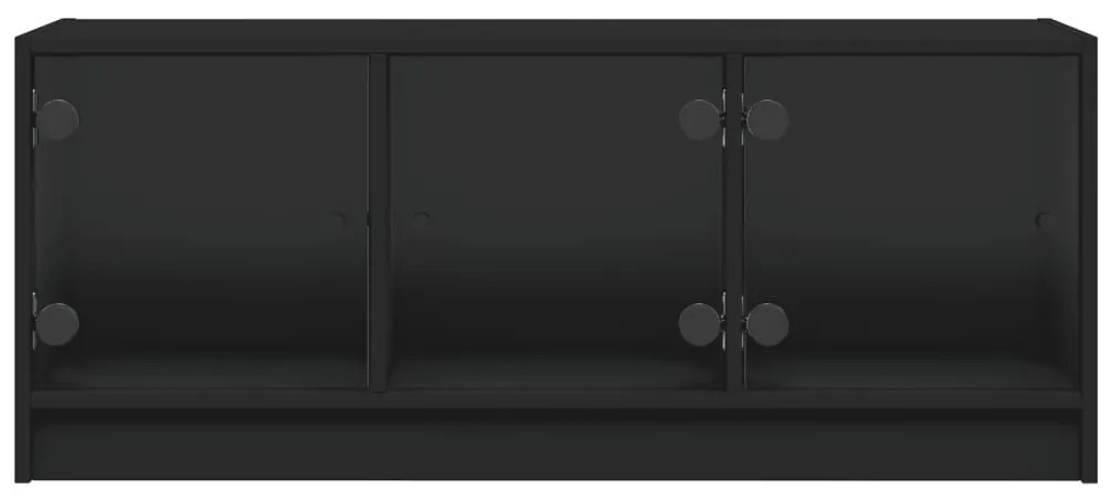 vidaXL Έπιπλο Τηλεόρασης Μαύρο 102x37x42 εκ. με Γυάλινες Πόρτες