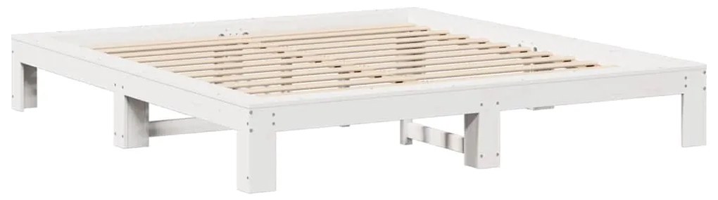 vidaXL Σκελετός Κρεβ. Χωρίς Στρώμα Λευκό 140x200 εκ Μασίφ Πεύκο
