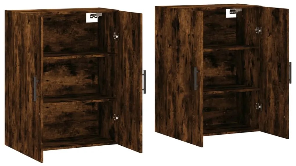 vidaXL Ντουλάπια Τοίχου 2 τεμ. Καπνιστή Δρυς 69,5 x 34 x 90 εκ.