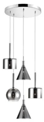 Κρεμαστό Φωτιστικό Ροζέτα 5xG9 Γυαλί Luma Lighting-114-01047-12-smoke-Φιμέ/Smoke 114-01047-12-smoke