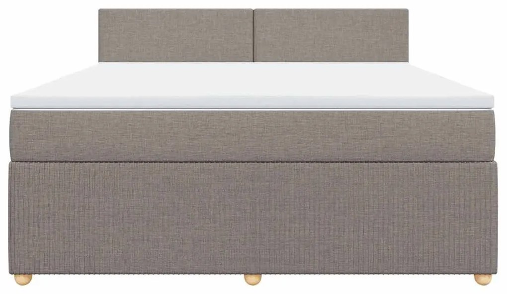 vidaXL Κρεβάτι Boxspring με Στρώμα Taupe 180x200 εκ. Υφασμάτινο