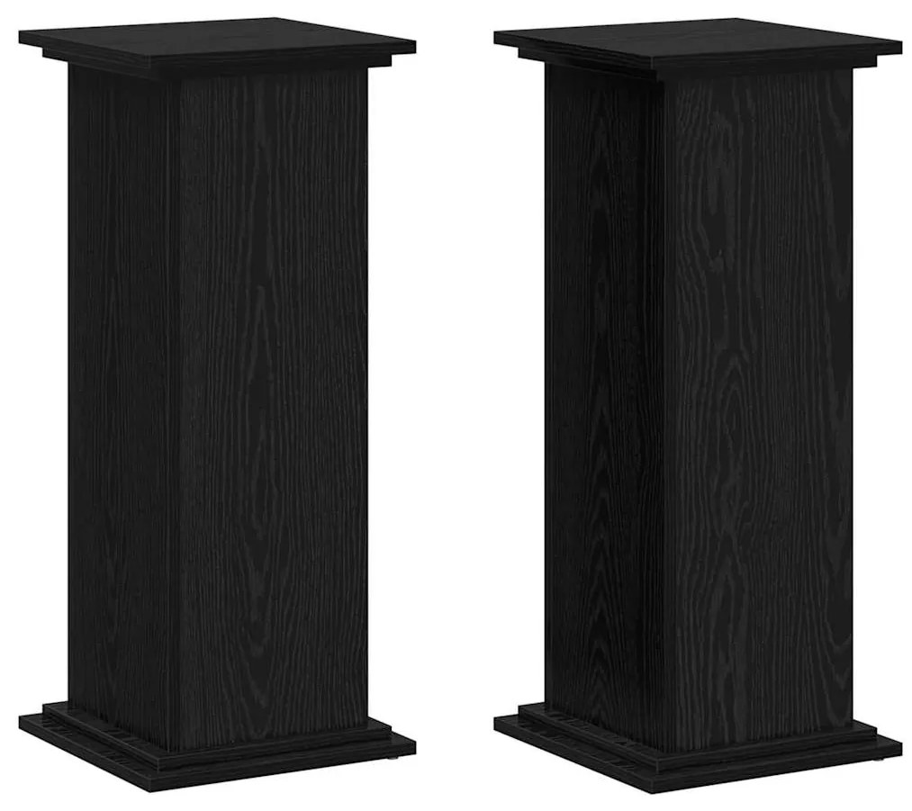 vidaXL Βάση φυτών Μαύρη δρυς 33 x 33 x 80 cm Επεξεργασμένο ξύλο