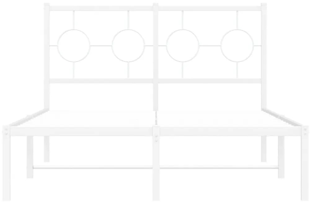 vidaXL Πλαίσιο Κρεβατιού με Κεφαλάρι Λευκό 120 x 200εκ. Μέταλλο