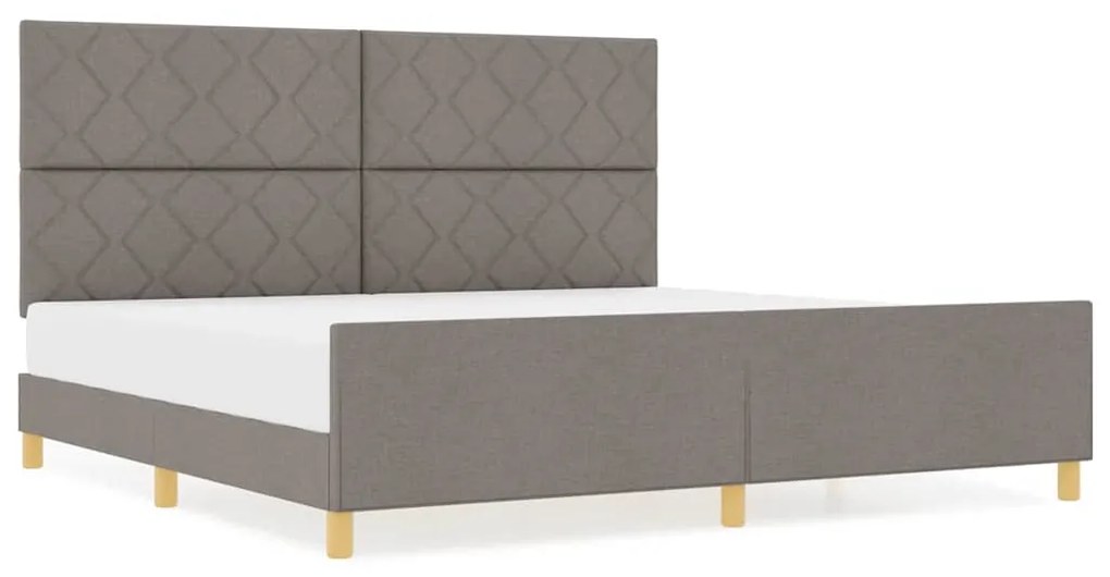 vidaXL Σκελετός Κρεβατιού με κεφαλάρι Taupe 200 x 200 cm ύφασμα