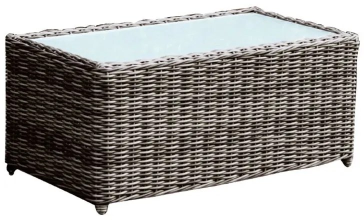ARIZONA Τραπεζάκι Σαλονιού Κήπου ALU, Wicker Grey Brown, Γυαλί Tempered 5mm  100x50 H.45cm [-Καφέ-] [-Wicker-, -Αλουμίνιο-] Ε6734,4