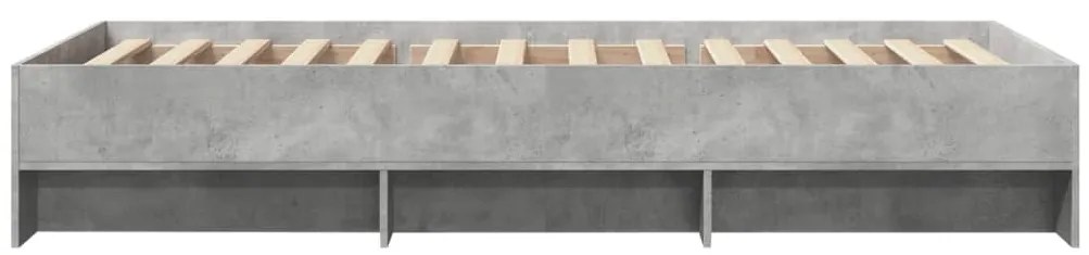 vidaXL Πλαίσιο Κρεβατιού Γκρι Σκυροδέματος 100x200 εκ. Επεξεργ. Ξύλο