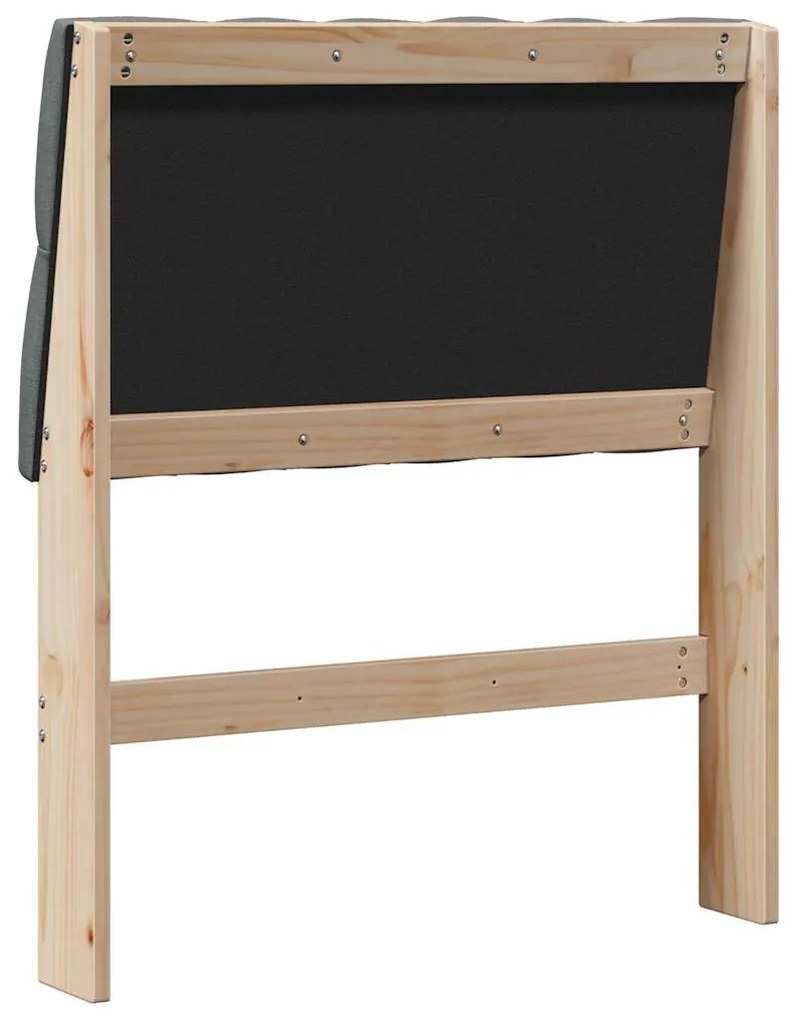 vidaXL Ταπετσαρισμένο κεφαλάρι Σκούρο Γκρι 80 cm Στερεά ξυλεία πεύκου