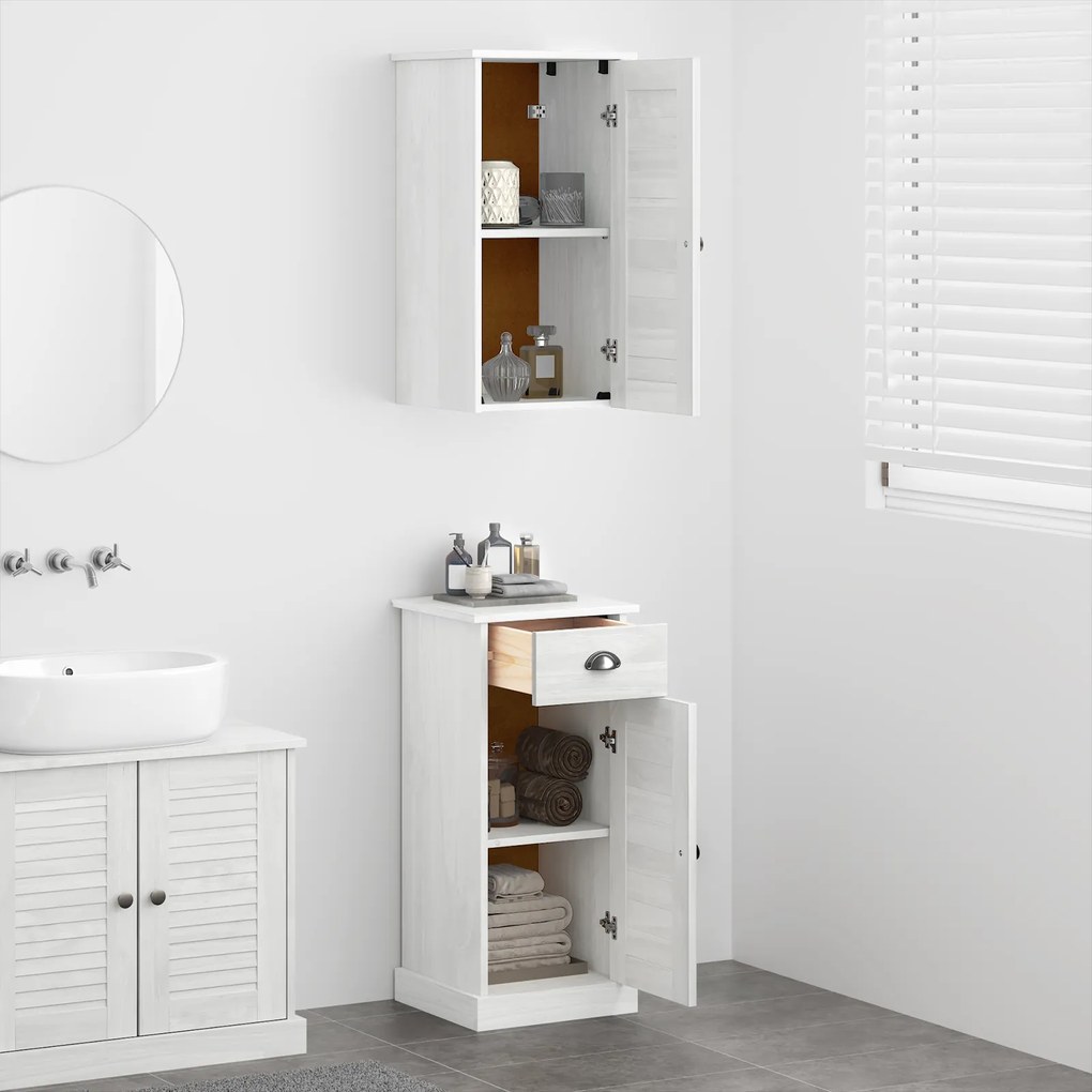 vidaXL Σετ Επίπλων Μπάνιου 2 pcs Καφέ και Λευκό 37 x 34 x 80 εκ