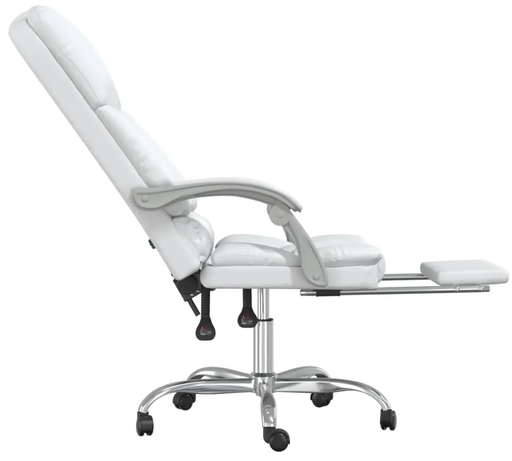 vidaXL Πολυθρόνα Γραφείου Μασάζ Ανακλινόμενη Λευκό από Συνθετικό Δέρμα