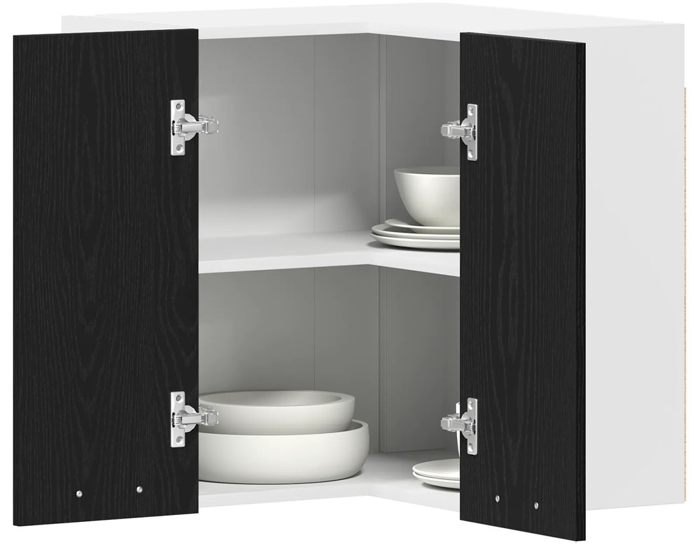 vidaXL Γωνιακός Τοίχου Ντουλάπι - Μαύρη Δρυς - 57 x 57 x 60 εκ - Φτιαγμένο από Ξύλο
