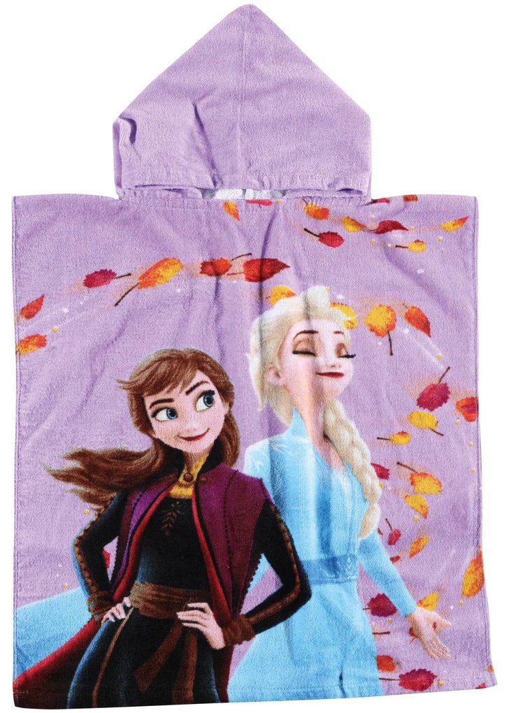 Πόντσο Βαμβακερό 50x115εκ. Frozen Cartoon 5870 Λιλά-Μπλε Disney