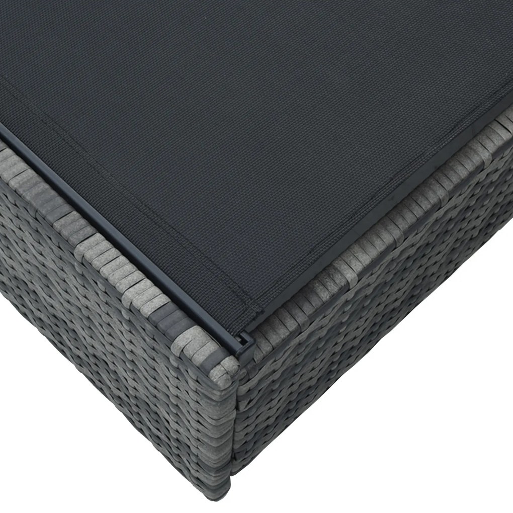 vidaXL Ξαπλώστρα Γκρι 60x200x27 εκ. Συνθετικό ρατάν