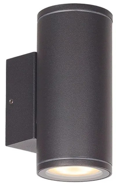 Φωτιστικό Τοίχου - Απλίκα Corvo 4309800 GU10 2xMax 35W 6,5x13,8cm Dark Grey Viokef