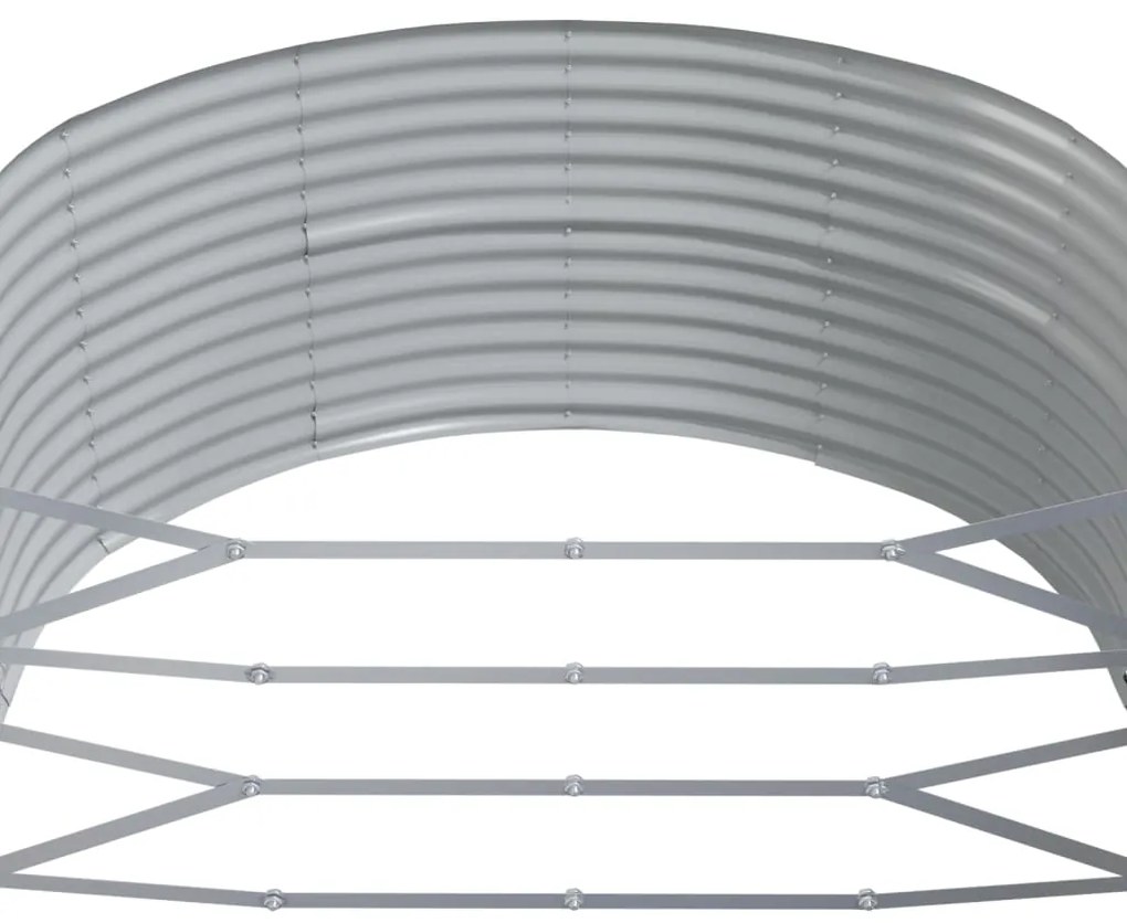 vidaXL Ζαρντινιέρα Γκρι 367x140x68 εκ. Ατσάλι με Ηλεκτρ. Βαφή Πούδρας