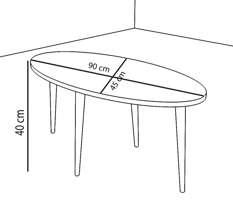 Τραπέζι σαλονιού Barton pakoworld sonoma-καφέ 90x45x40εκ - 120-000135